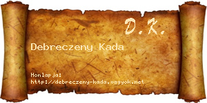 Debreczeny Kada névjegykártya